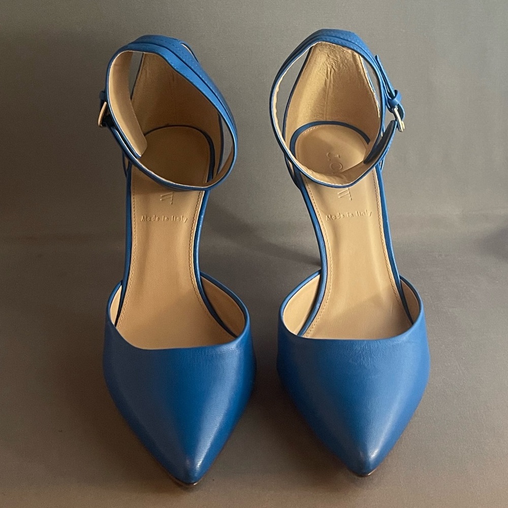JCrew Quinn Ankle Cuff Pumps in Majestic Blue